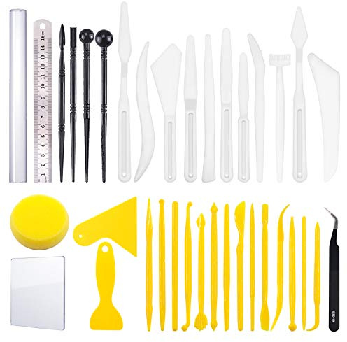 Swpeet,Kit di strumenti per modellare l'argilla per scolpire gli argilla, con penna a sfera, strumenti per ceramiche, penne con punta in gomma, strumenti in argilla di plastica, argilla, ceramica