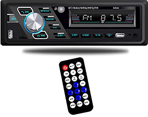 Autoradio 24V Reproductor de MP3 estéreo Bluetooth Admite llamadas manos libres FM Puertos USB dobles TF AUX IN Función de lectura de archivos de asistencia de voz con enchufe ISO y control remoto