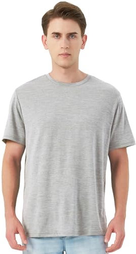 Merino Protect 100% Merino Shirt Herren Kurzarm Geruchsresistent Merinowolle Unterwäsche Leicht Wandern Reisen T-Shirt Weich Unterhemd