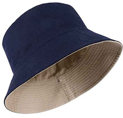 TAGVO Cappello Pescatore XXL Cappello da Pesca Uomo Donne Pieghevole Bucket Hat in Cotone Cappelli da Spiaggia Protezione del Sole Cappello da Pescatore, Reversibile