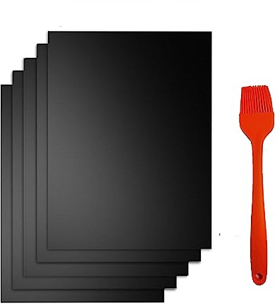 QH7 BBQ Griglia Tappetini, Stuoie Barbecue Antiaderente Riutilizzabili Senza-PFOA Resistente al Calore per Griglia a Carbone Gas Weber Forno Elettrico