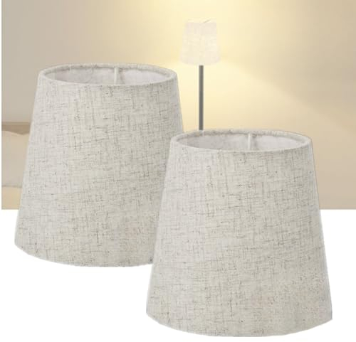 2 Pack E14 Nachttisch Lampenschirm Wandleuchte Kristall Kronleuchter Stoff Lampenschirm für Tischlampen Nachttisch Wandleuchte, 15x14x11cm