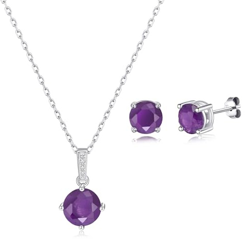 Philip Jones Sterling Silver Amethyst Gemstone Set