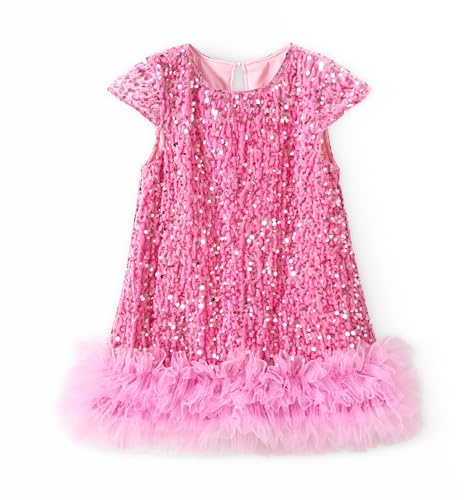 Miipat Toddler Girls Dress Sequin Girl Dresses Elegant Princess Kids Dress for Birthday Party Wedding