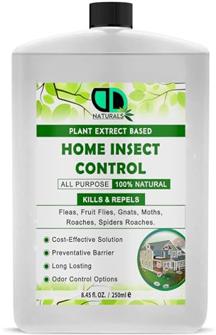 DD Teck 100% Natural Home Insect Control Repellent Spray for Fleas, Gnats, Moth, Spider Roaches, Fruit Flies, Preventative Barrier, Indoor and Outdoor Use (250ml Postal)