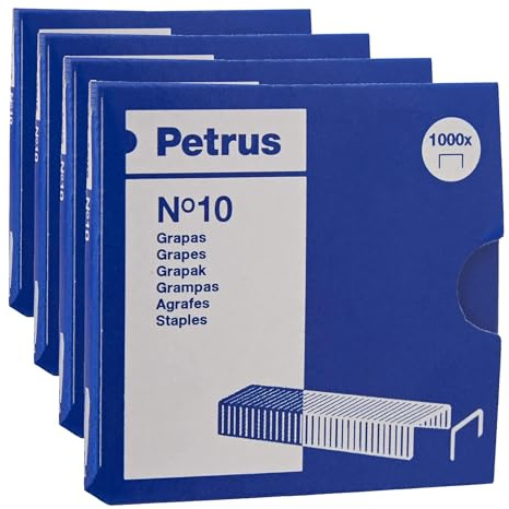 Grapas petrus n 10 galvanizada caja de 1000 unidades (Paquete de 4)