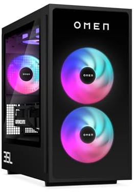 Omen GT16-0291ng 35L Gaming Desktop PC, Intel Core Ultra 9 285K, 64GB DDR5-SDRAM, 2 TB SSD, NVIDIA GeForce RTX 5080, Tower PC, Windows 11 Home, Schwarzes Metall mit Glas Blende