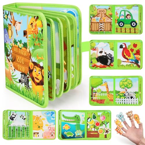 Busy Book for Toddlers 1-3: Busy Board for 1 Year Old Montessori Toys, Zoo
