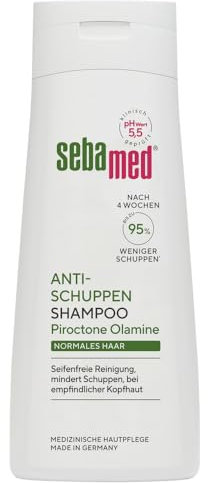 Sebamed Shampooing anti-pelliculaire 200 ml, jusqu'à 95% de pellicules en moins après seulement 4 semaines, pour cheveux normaux, convient pour le lavage quotidien des cheveux, shampooing