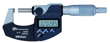 Mito_tuyo 293-340 Outside Micrometer, 0-1 Range, 0.00005/0.001mm Resolution, IP65, No Output, with Ratchet