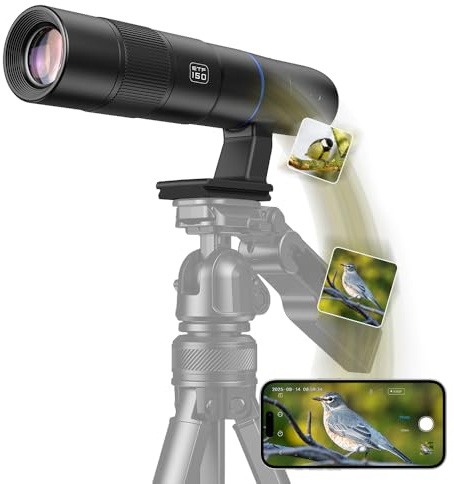 Objectif Téléphoto Optique APEXEL 45X pour Smartphone, Appareil Photo Numérique sans Fil avec Contrôle APP et Télescope Portable pour Observation des Oiseaux, Faune, Voyage, Sports.