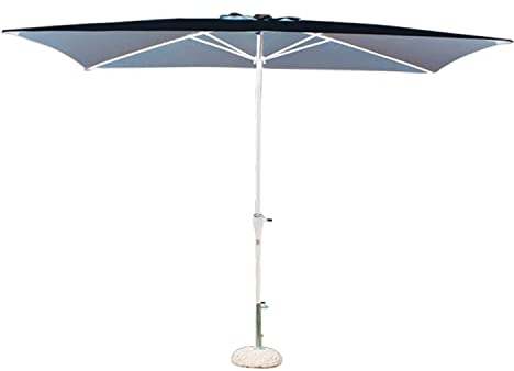 MilaniHome Parasol de Jardin 2 x 3 Poteau Central Serviette Gris pour extérieur Restaurant glacés Bar Hôtel Hôtel