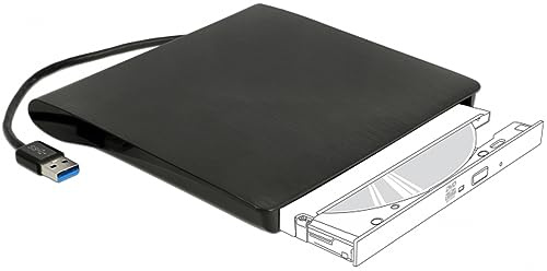 DeLock Externes Gehäuse für 5.25″ Ultra Slim SATA Laufwerke 9,5 mm zu USB Typ-A