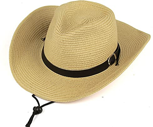 Chapeau de Paille Anti-Soleil Chapeau de Cowboy Western Homme Panama Chapeau Fedora Large Bord Pliable Femme Chapeau de Soleil Été Anti-UV Chapeau de Jazz Hip-Hop