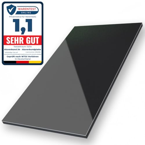 Aluverbund 24 Aluverbundplatte, Aluminium Platte, 3mm dick, Anthrazit/RAL7016, 50x60cm
