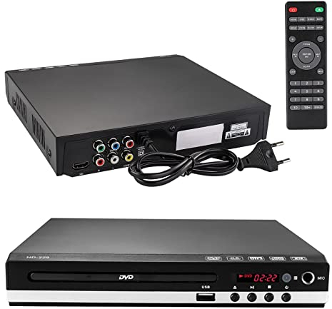 ColdShine DVD-Player für TV mit HDMI/AV Ausgang USB Eingang und Fehlerkorrektur 1080P Upscaling PAL/NTSC-System DVD CD-Player