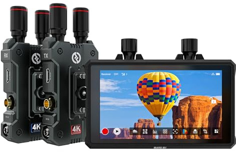 Hollyland 4K Video Transmit Family - Mars 4K(TX&RX) Wireless Transmitter Receiver and Mars M1 Enhanced Wireless Transmitter/Receiver/Monitor (1 Set)