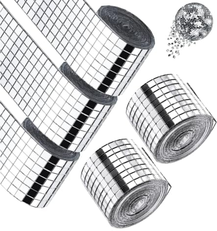 Changyeah 8000 Pièces Miroirs Auto-Adhésifs Carreaux de Mosaïque,5 x 5 mm Autocollant Mural Miroir en Verre, Autocollants Carrés en Mosaïque de Verre Mini Autocollants Miroir pour DIY