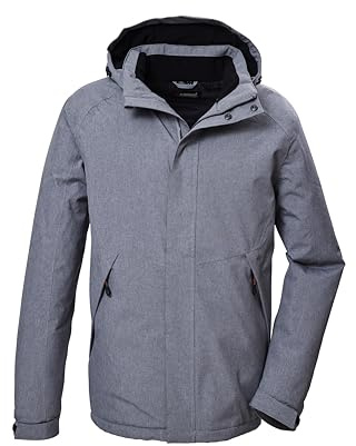 Killtec Uomo Giacca funzionale/giubbotto da esterno con cappuccio senza zip KOW 4 MN JCKT, graumelange, M, 41843-000