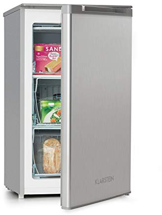 Klarstein Mini Gefrierschrank, Klein & Leise, Freistehender Gefrierschrank, 69L Kleiner Gefrierschrank, Tiefkühlschrank mit Eiswürfelform & Eisschaber, Effiziente Gefrierschränke, Kompakter Freezer