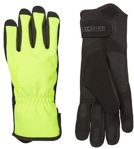 SEALSKINZ Bodham Damen Fahrradhandschuh, wasserdicht, für jedes Wetter, Neongelb, Größe L, Neongelb, 42