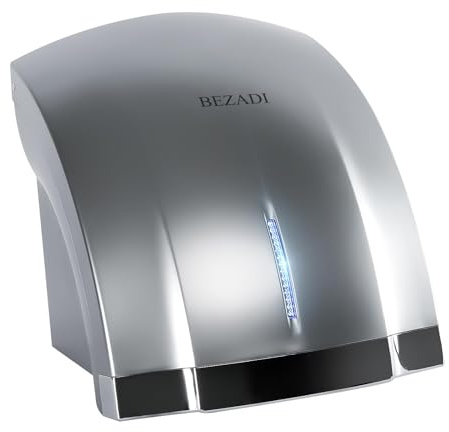 BEZADI Hand Dryer Commercial Hand Dryer for Toilets, Warm n Cold Air Switch Automatic Compact Electric Hand Dryers, 220V-240V, Silver