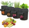 SunStream Bolsas de Cultivo 15 Gallon 4 Piezas Bolsa de Siembra Saco Transpirable Maceta Patatera con Ventana Asas para Sembrar Fresas Tomatera Zanahoria Cebollas Jengibre en Terraza Balcón