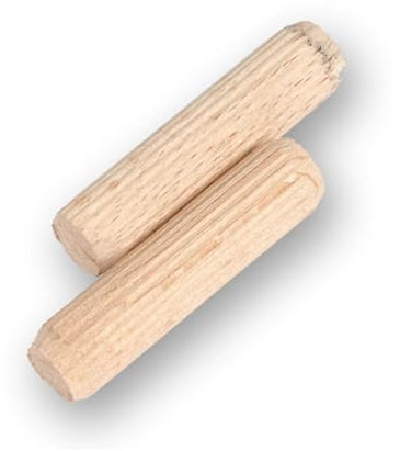 ARMLAZER 500 pcs Goupilles en bois 6 x 30 mm, rainurées en bois, goupilles en bois dur, goujons cannelés, bouchons en bois pour projets d'artisanat de meubles et de bricolage