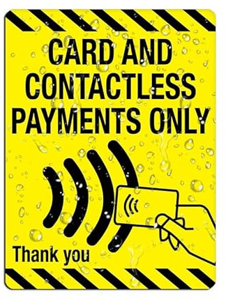 Cards And Contactless Payments Only Comes With Graphical Symbols And Strong Adhesive Tape For Door Or Wall 8 X 6 Outdoor Signs Acrylic Design Plate