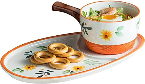 GLETSF Tazas Gigantes para Desayuno, Ensaladera, Taza De Cerámica para Sopa, Recipiente Exclusivo para Taza De Sopa, Tazones para Café, Té, Sopa, Tazones Y Platillos De CerámicaOrange