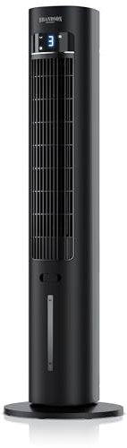 Brandson - Luftkühler mit Wasserkühlung - Aromafach - Display - Preisträger 2025 - Verdunstungskühler - Luftkühler - Turmventilator - Ventilator - mobile Klimaanlage ohne Abluftschlauch - sehr leise