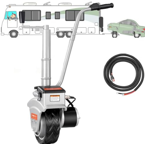 CCKUYT Minicargador de Remolque eléctrico, Gato de Remolque con Rueda Jockey motorizada de 350 W, Carga máxima de 2270 kg, para maniobrar Barcos y remolques, Velocidad de 5 a 7 m/min