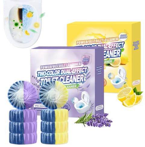 2 Boîtes De Pastille Wc Eau Bleue Wc,Boîte Citron Parfum Citron,Anti-Odeur,Effet Longue Durée,éLimine La Saleté, Le Calcaire Et Les Sédiments Des Toilettes