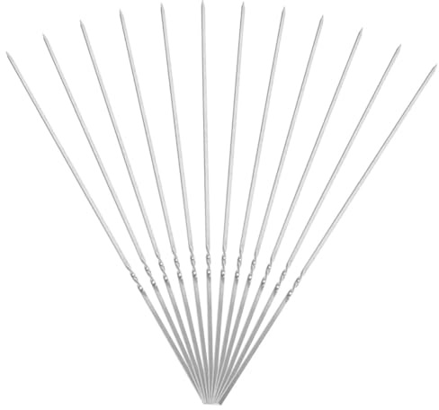 ROMISBABA 20 Brochetas De Acero Inoxidable Para Parrilla Ideales Para Barbacoa Al Aire Libre Brochetas Planas Para Cocinar Accesorios Para Barbacoa Para Carne