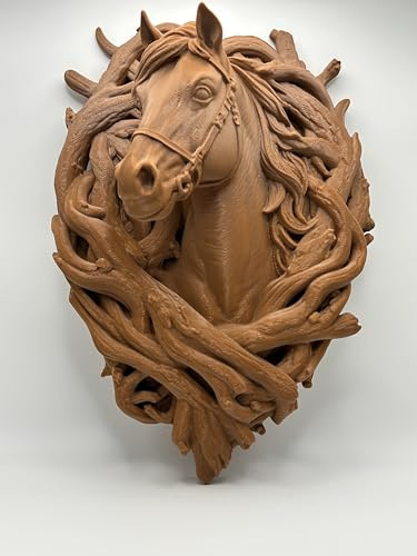 Nex-Home Scultura Testa Cavallo da Parete 3D – Decorazione Rustica Moderna, Wall Art Animale Contemporanea, Decorativa, Scultura Artistica per Casa, Studio, Ufficio, Rustico, Decorativo