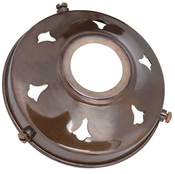 ElekTek Glass Lamp Shade Gallery Fitting for B22 Shade Ring Bulb Holders 3.25 inch Antique Brass