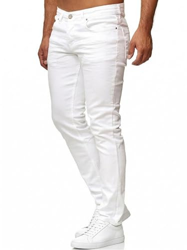 Tazzio - Herrjeans, slim fit, stretchjeans, 16533 svart, Vit, 32W / 34L