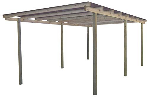 Gardenas Carport en Bois et Panneaux ondulés 3x5 m Budget