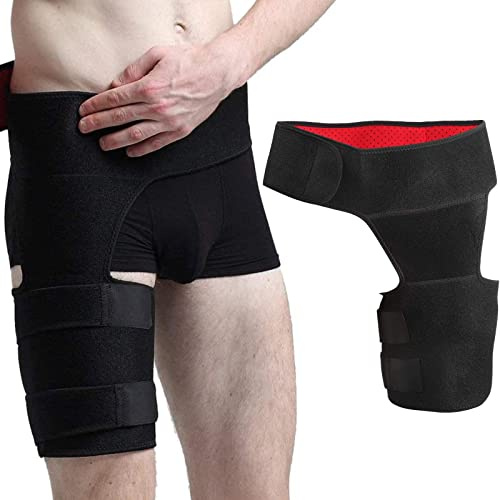 Brrnoo Soporte de la Ingle, Soporte de la articulación de la Cadera, Alivio del Dolor, Abrazadera de compresión, Soporte de la Ingle, Envoltura con cinturón Ajustable para Mujeres y Hombres