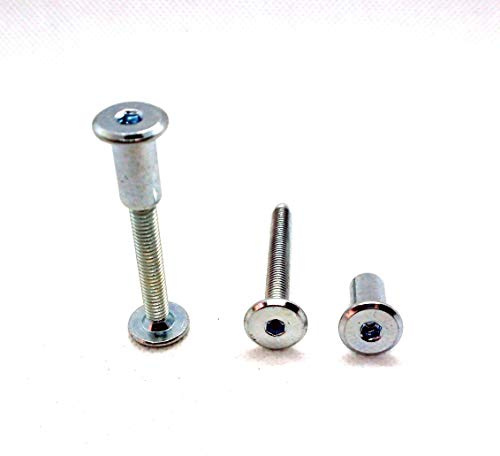 M6 Cross Dowel Bolts 50mm L and Nuts 17mm L Sets Furniture Connectors for stronger units secured frames or panels Pack of 10