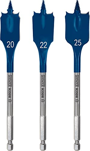 Bosch 3x EXPERT Self Cut Speed Spade Drill Bit Set (for Softwood, Particleboard, Ø 20-25 mm, Professional Accessory Rotary Drill/Drivers)