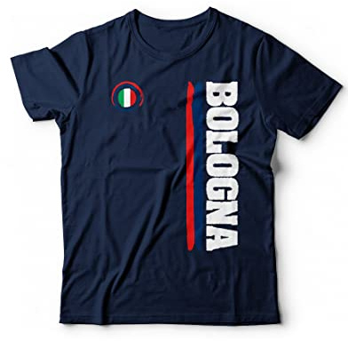 Generico T-Shirt Bologna Città Sport Maglietta Vari Colori Tifosi Calcio Ultras - Taglie dalla S alla XXL (M, Blu)