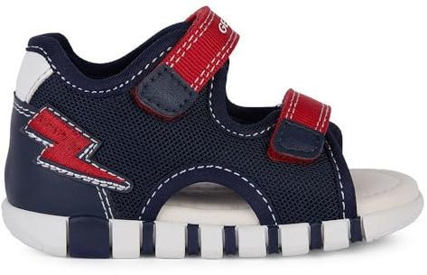 Geox Bébé garçon B Sandal Iupidoo Boy, Bleu Marine/Rouge, 23 EU