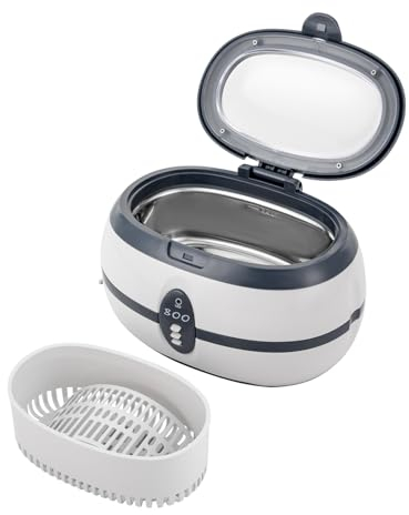 Ultraschallreinigungsgerät, 40kHz 600ml Ultraschallreiniger mit LED-Kontrollleuchte, Ultraschallgerät für Brillen, Druckköpfe, Zahnersatz, Münzen