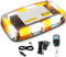 JMEST LEAD Amber White Strobe Lights with Magnetic Base, 48 LED Wireless Rechargeable Emergency Strobe Beacon Light, 12V-24V Roof Top Flashing Light for Car Trucks Vehicles