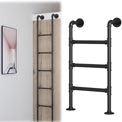 Escabeau de lit double en métal robuste à fixation murale pour maison, grenier, 2,4 m, 2,1 m, 1,8 m, 1,5 m, 1,2 m de hauteur, échelle droite d'urgence pour cave, escalade à 2 étages