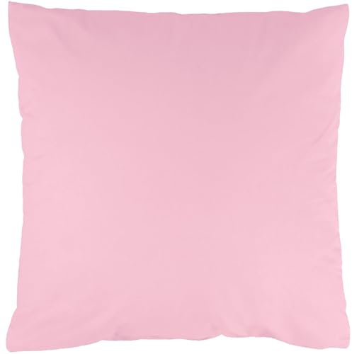 Kissenbezug Rosa 80x80cm Kopfkissenbezug Kissenhülle 100% Baumwolle Kissen Pillow Cover mit Reißverschluss Luna