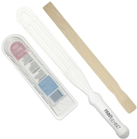 PAINT BEHIND -16 in L x 12 in W x 19 in H - Nylon Tool w/Paint Stir Stick- Easily Hard to Reach Areas, Flat Paint Brush, Toilet Wall Painting Supplies for Home Improvement Paint Kit