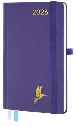 FEKSINO Kalender 2026: Taschenkalender A6 Klein A6-18 x 9,8 cm, Buchkalender 2026 Wochenplaner,12-Monate Terminplaner (Jan.2026-Dez.2026) mit 100 GSM Papier & PU-Leder Hardcover, Lila