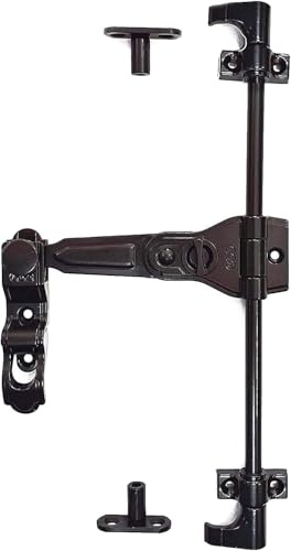 Spagnoletta - chiusura per persiana - anta unica e anta doppia H cm 240 accorciabile nera completa di fermo di sicurezza e perni. Reversibile